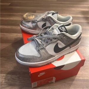 Nike Kids Silver and Black Sneakers